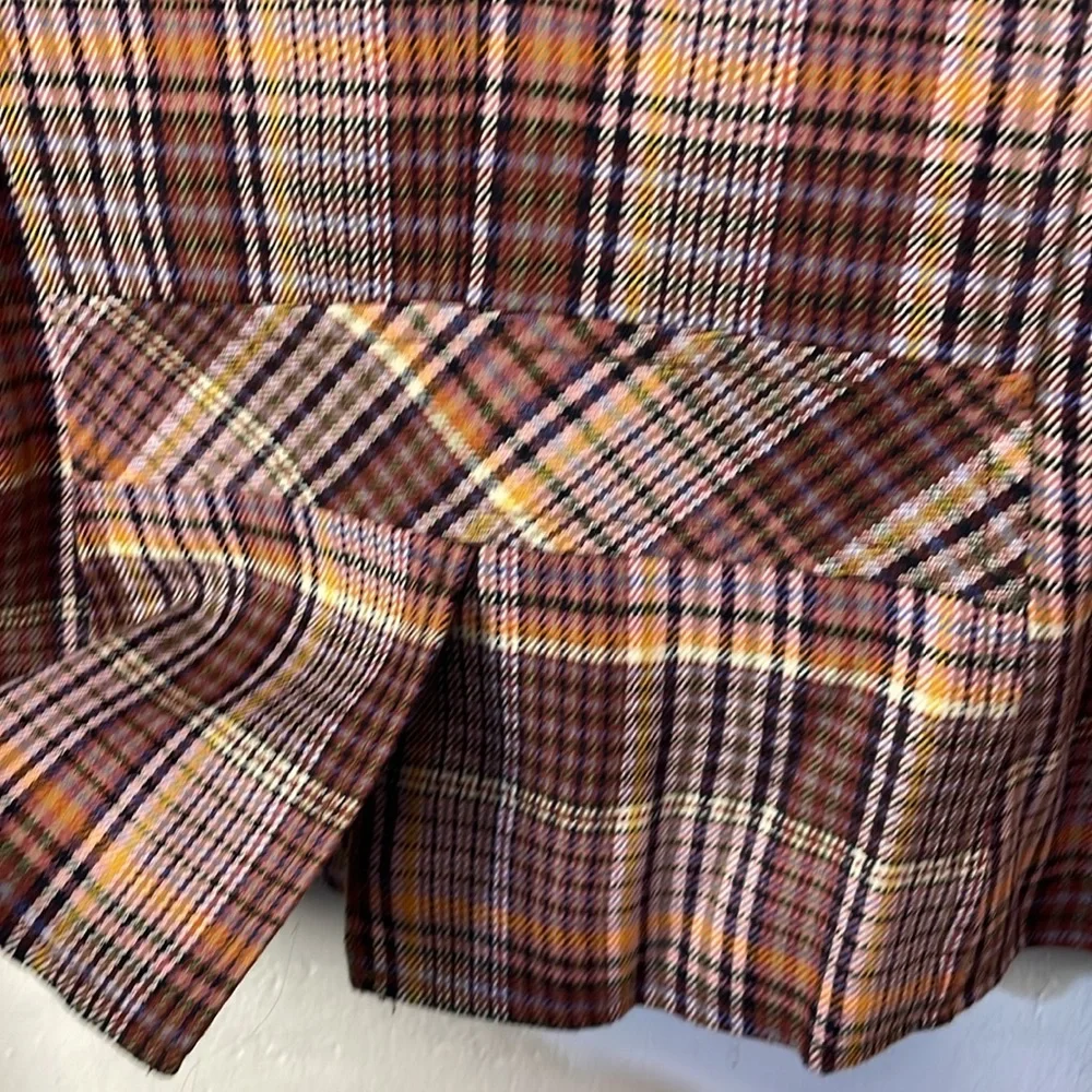 I.E. relaxed Plaid Wool-Blend Waist Length Versatile Statement Jacket - M-#0037 - Picture 7 of 12